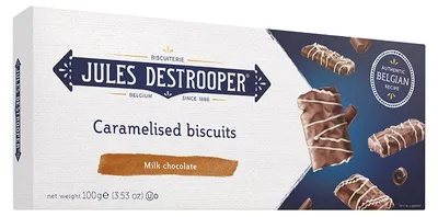 Produktbild von Jules Destrooper Karamellisierte Kekse Milchschokolade 100g