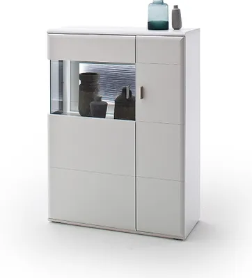 Produktbild von Amora Highboard mit 1 Tür und 1 Tür mit Glas, 3 Einlegeböden, 2 feste Böden
