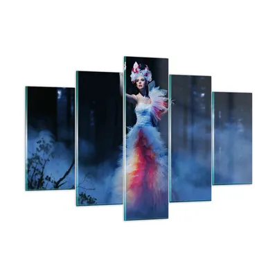 Produktbild von Bilder auf glas - Frau Geheimnis Nacht Wald - 150x100cm - Glasbilder - Wandbilder - Kunstdruck - zum Aufhängen bereit - Wanddekoration aus Glas - Glas Bilder - Wandbild auf Glas - GEA150x100-2583
