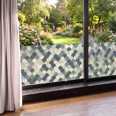 Immagine prodotto di Pellicola oscurante – Motivo giapponese – Adesivo per finestre e porte della doccia – 40 x 100 cm