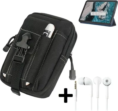Produktbild von K-S-Trade Gürteltache + Kopfhörer kompatibel mit Nokia T20 Wi-Fi Gürtel Tasche Holster Schutz-Hülle Handy-Hülle Schutz Hülle  schwarz inkl.