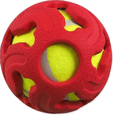 Immagine prodotto di Míček Dog Fantasy gumový s tenisákem červený 7,5cm