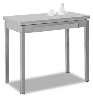 Küchentisch, Metall, Grau, 90x50 cm, Buchform
