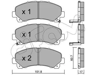 Produktbild von CIFAM 822-902-0 Bremsbeläge Satz Vorne Bremsklötze für ISUZU D-MAX (TFR, TFS) D-Max I Pickup (TFR, TFS) D-Max I Pritsche / Fahrgestell (TFR, TFS)
