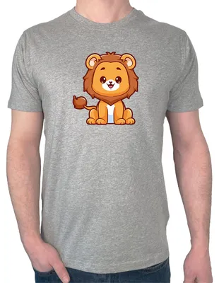 Produktbild von Huuraa Herren T-Shirt Löwe Comic M Sport Grey Bio Baumwolle Fairtrade Herrenshirt Geschenkidee