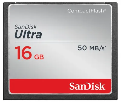 Produktbild von SanDisk 16GB CF Ultra, 16 GB, Kompaktflash, 25 MB/s, Schwarz