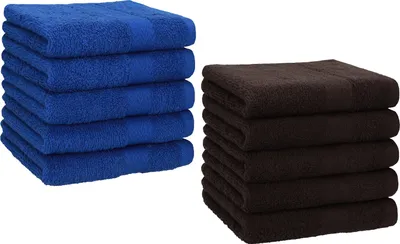Produktbild von Betz 10 Stück Seiftücher 30x30 cm PREMIUM 100% Baumwolle  Farbe: royalblau und dunkelbraun