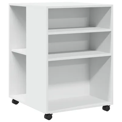 Zdjęcie produktu dla vidaXL Stolik boczny na kółkach biały 55x60x78 cm Materiał drewnopochodny