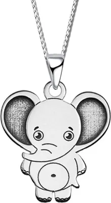 Produktbild von Mädchen Jungen Halskette echt 925 Sterlingsilber Kette mit Anhänger für Jungs Kinder 925er Tiere Elefant A35+42cm