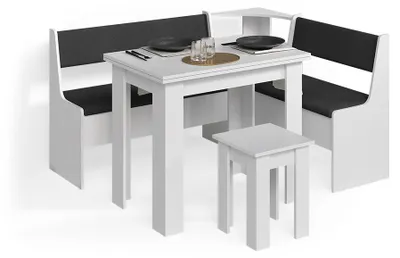 Produktbild von Eckbankgruppe Livinity Tiberio Weiß 150 x 120 cm mit Tisch, Model 58773