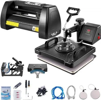 Produktbild von VEVOR Wärmepresse-Transfermaschine, 14 Zoll/375 mm Vinyl-Schneideplotter, 5-in-1-Multifunktions-Wärmepresse (12 x 15 Zoll), Sublimationsdrucker für Kunsthandwerk