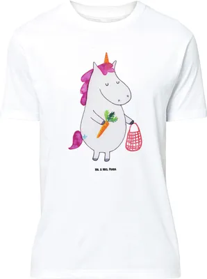 Produktbild von Mr. & Mrs. Panda Größe M T-Shirt Einhorn Vegan - Weiß - Geschenk, Veganismus, Gesund Leben, Unicorn, mit Spruch, essen, Veganer, Rohkost, Tshirt, Herren, Shirt