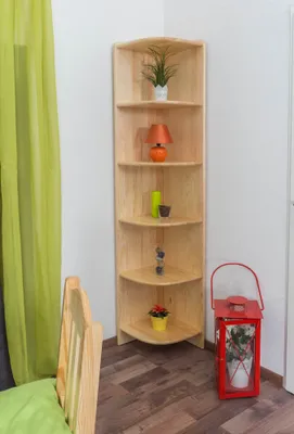 Produktbild von Regal Kiefer massiv natur, 200 cm hoch, 40 cm breit, 42 cm tief, 5 Fächer