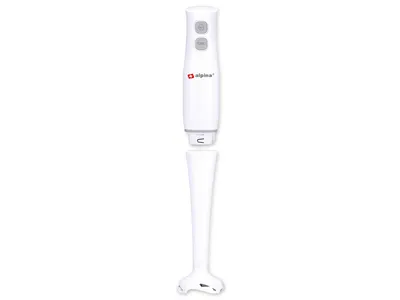 Immagine prodotto di alpina Frullatore elettrico a mano 400W - frullatore a mano con funzione turbo e bastone staccabile - frullatore a mano per zuppe, frullati e pappe - lame in acciaio inox - bianco