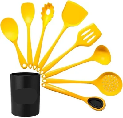 Imagen del producto de Juego de 9 utensilios de cocina, juego de ollas y sartenes antiadherentes con caja de almacenamiento