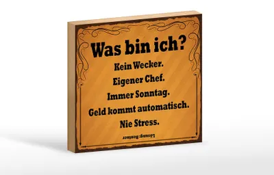 Produktbild von Holzschild Spruch 18x12cm was bin ich kein Wecker