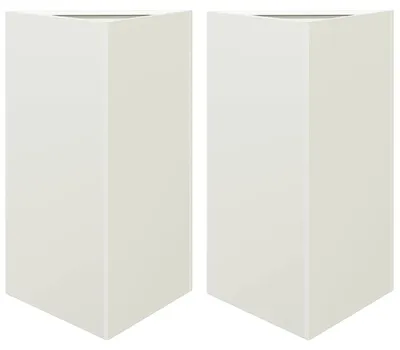 Produktbild von vidaXL Pflanzkübel 2 Stk. Weiß Dreieckig 50x43x75 cm Stahl