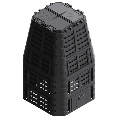 Immagine prodotto di vidaXL Compostiera da giardino nera 93,3x93,3x146 cm 1000 L