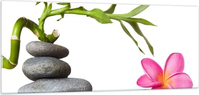 Produktbild von Bilder auf glas - Ruhig blume dekoration stein - 100x40cm - Glasbilder - Wandbilder - Kunstdruck - zum Aufhängen bereit - Wanddekoration aus Glas - Glas Bilder - Wandbild auf Glas - GAB100x40-2305