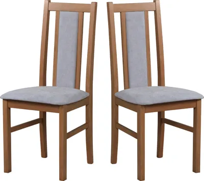 Produktbild von Esszimmerstuhl, Holz Eiche Massiv Stuhl Stühle Küchenstuhl - Set 2x BOS 14 hell nussbaum