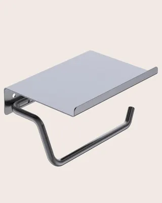 Immagine prodotto di Portarotolo con mensola grigio metallico Minimal