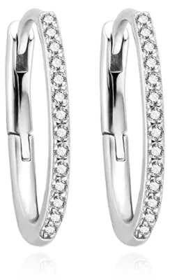 Produktbild von Ovale Ohrringe aus Silber mit Zirkonia AGUC3529/15