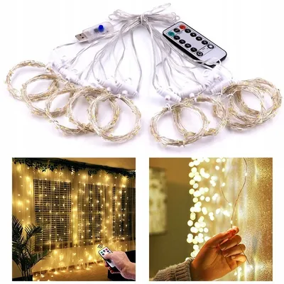 Produktbild von Kurtyna świetlna USB 3m x 3m 300 LED barwa ciepła