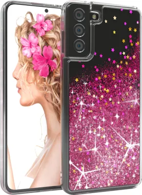 Produktbild von EAZY CASE - Glitzer Hülle kompatibel mit Samsung Galaxy S21 Plus 5G Glitzer Schutzhülle, Soft Case, Backcover Transparent mit Motiv