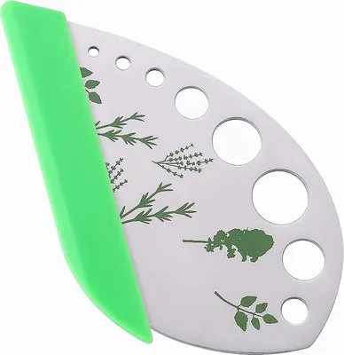 Produktbild von Kräuterbeizer, 8 Löcher, Multifunktions Edelstahl Kräuterabstreifer mit Schutzhalter Herb Stripper, für Kräuter Mangold Collard Greens Thymian Basilikum Rosmarin