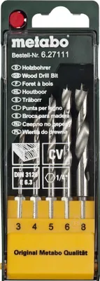 Produktbild von Metabo Holzbohrerset 5-tlg. m. Sechskantschaft