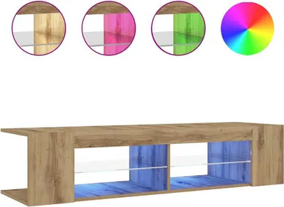Produktbild von TV-Schrank mit LED-Leuchten Artisan-Eiche 135x39x30 cm