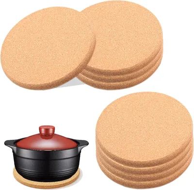 Produktbild von Korkuntersetzer 19 cm, 8 Stück, hitzebeständig, für Pfannen