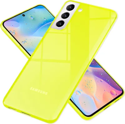 Produktbild von NALIA Klare Neon Silikonhülle für Samsung Galaxy S21 FE, Durchsichtig Bunt Leuchtend Anti-Gelb Vergilbungsfrei, Robuste Handyhülle Schutzhülle Gelb