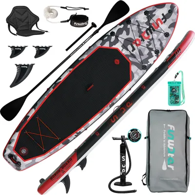 Obrázok produktu pre FunWater Stand up paddle Board, SUP Board Set, Stand up Paddle Board, SUP paddle Board, Handpumpe, Sitzplätze, 330x84x15cm, bis150kg, rot