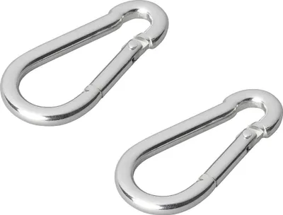 Produktbild von 2 Stk. Karabinerhaken Karabiner Haken aus Metall Camping Zelten 6x60mm BWI