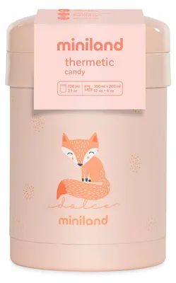 Obrázok produktu pre Miniland Dolce Termoska na jedlo s 2 hermetickými nádobami, 700 ml, ružová