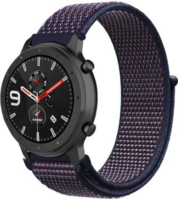 Produktbild von Strap-it Xiaomi Amazfit GTR Nylonarmband (Lila-Blau)