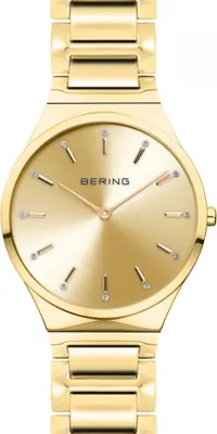 Produktbild von Damenarmbanduhr BERING 12131-733 in Gold, klassisch und schmuckvoll.