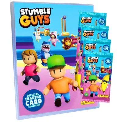 Produktbild von Panini Stumble Guys Karten Serie 1 - Sammelkarten Trading Cards - 1 Mappe + 4 Booster