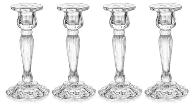 Productafbeelding van Romadedi kandelaar van glas voor stompkaarsen, set van 4, 18 cm