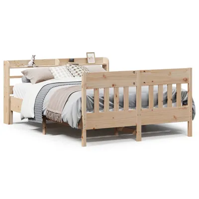 Image de vidaXL Lit en bois massif sans matelas 135x190 cm pin