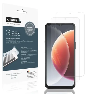 Produktbild von 2x Schutzfolie für Blackview Wave 7C matt - Anti-Shock 9H Folie dipos Glass Kunststoffglas
