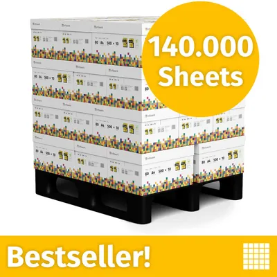 Obrázok produktu pre Infowerk Papier do tlačiarne kopírovací papier 140 000 listov A4 80 g prémiový žiarivo biely PEFC certifikovaný