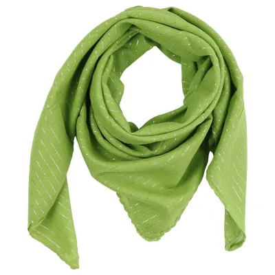 Produktbild von Baumwolltuch - grün - hellgrün Lurex silber - quadratisches Tuch