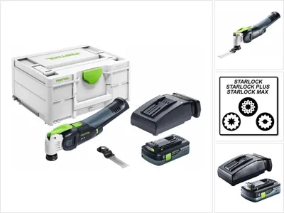 Produktbild von Festool VECTURO OSC 18 HPC 4,0 EI-Plus oscylator akumulatorowy 18 V ( 576595 ) Starlock Max Brushless + 1x akumulator 4,0 Ah + ładowarka + systainer