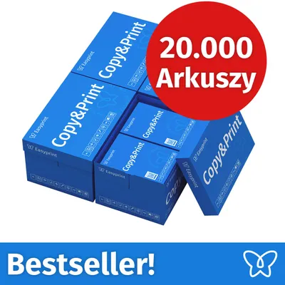 Zdjęcie produktu dla NOWOŚĆ: Easyprint Papier do drukarek i kopiarek, 20000 arkuszy, 40 x 500, A4, Premium, ekstra biały, CIE 160, Zwycięzca testów, Certyfikat PEFC
