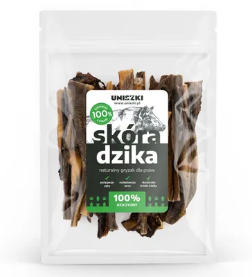 Zdjęcie produktu dla UNISZKI Skóra dzika - przysmak dla psów - 100g