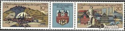 Produktbild von Briefmarken DDR 1980 Mi WZd454 (kompl.Ausgabe) (2532-2533 als Dreierstreifen) postfrisch Briefmarkenausstellung der Jugend
