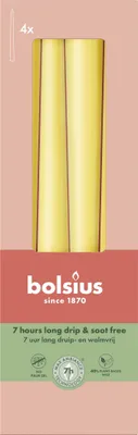Produktbild von Bolsius Spitzkerzen sonnengelb 24,5 cm Ø 2,4 cm 4 Stück