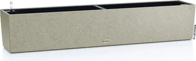 Produktbild von LECHUZA-Pflanzgefäß BALCONERA Stone 100 Sandbeige | Balkonkasten mit Bewässerungssystem und Pflanzeinsatz | Stein-Optik | 99 x 19 x 19 cm | 15437